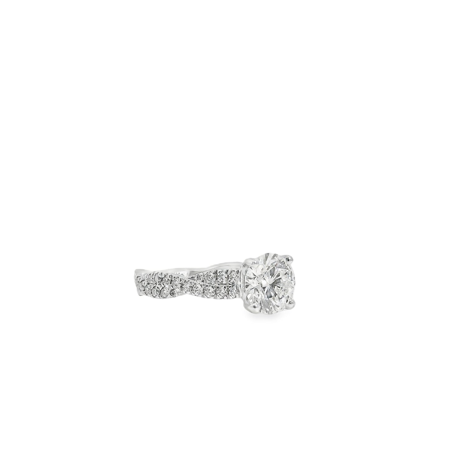 14k White Gold GIA Certified 1.54ct Round Diamond Engagement Ring