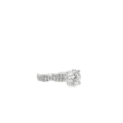 14k White Gold GIA Certified 1.54ct Round Diamond Engagement Ring