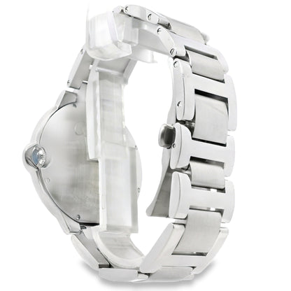 Cartier 3001 Ballon Bleu 42mm Silver Roman Dial with Aftermarket Diamond Watch