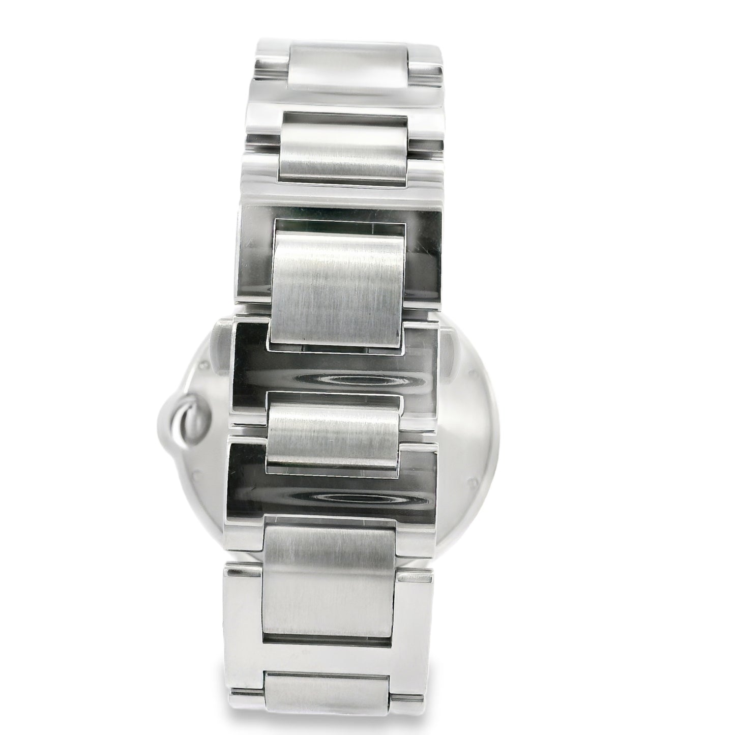 Cartier 3001 Ballon Bleu 42mm Silver Roman Dial with Aftermarket Diamond Watch