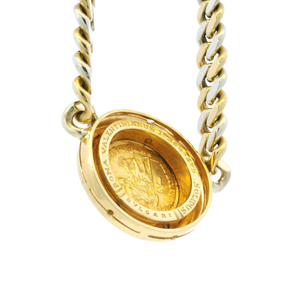 18k Yellow Gold Bvlgari Coin Monete Link Chain Necklace