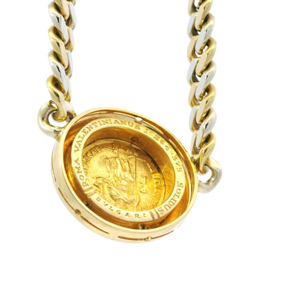 18k Yellow Gold Bvlgari Coin Monete Link Chain Necklace