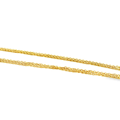 18k Yellow Gold Necklace with Citrine Oval Pendant