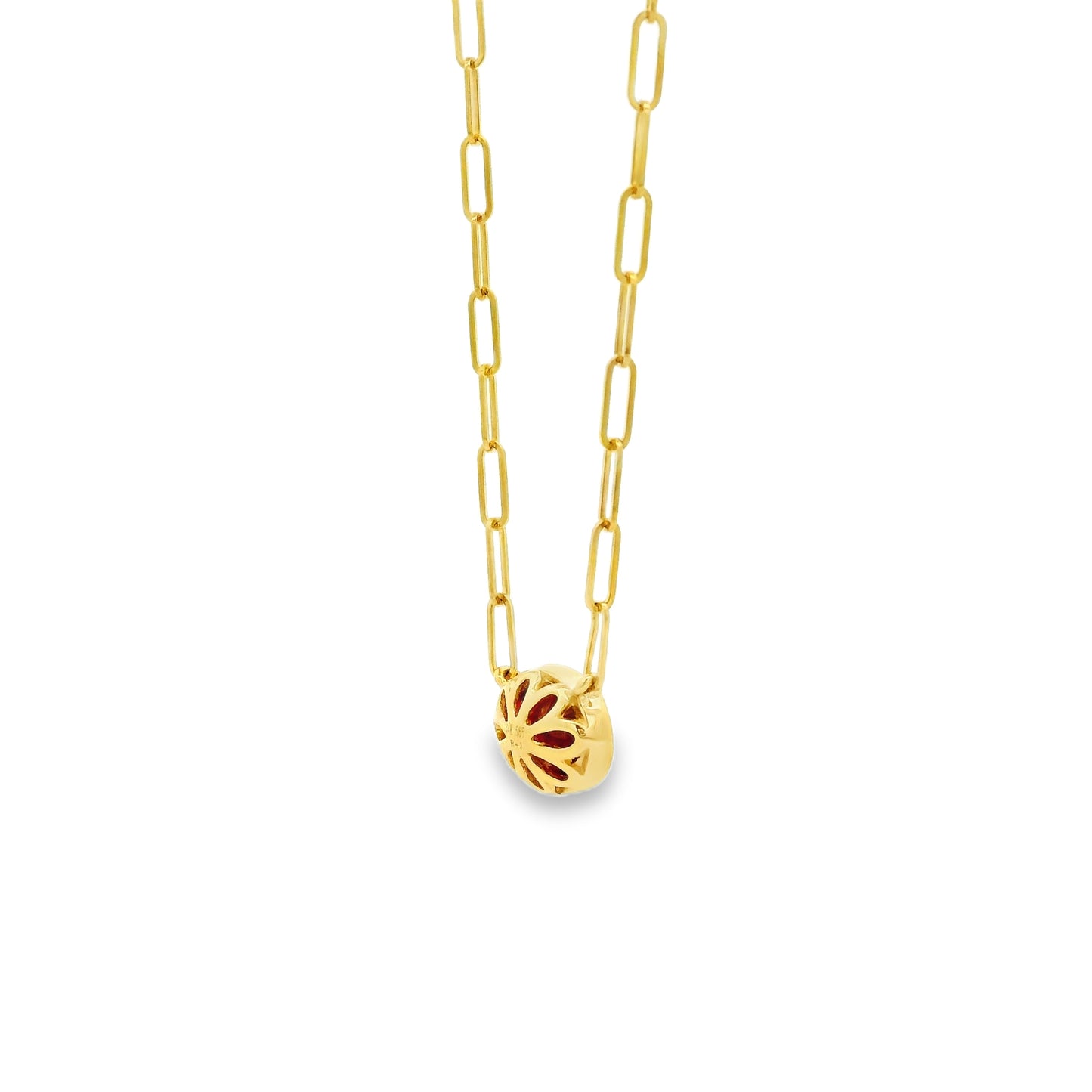 14k Yellow Gold 1.00ctw Ruby in a Paper Clip Chain Necklace