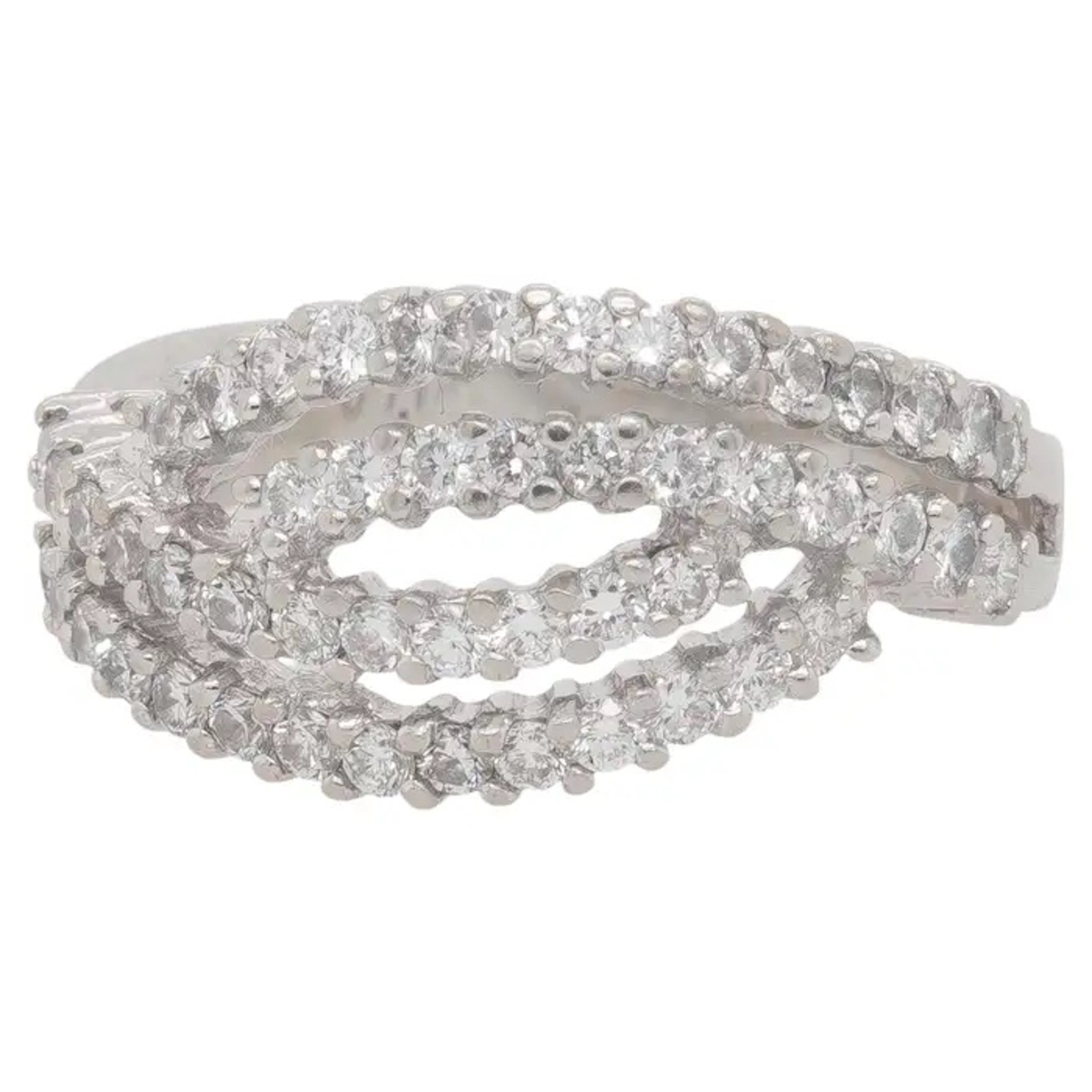 18k White Gold Natural Round Brilliant Diamond Fashion Ring
