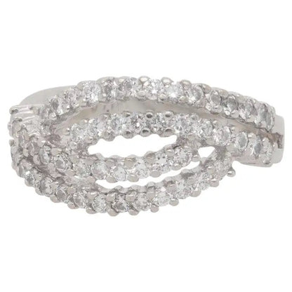 18k White Gold Natural Round Brilliant Diamond Fashion Ring
