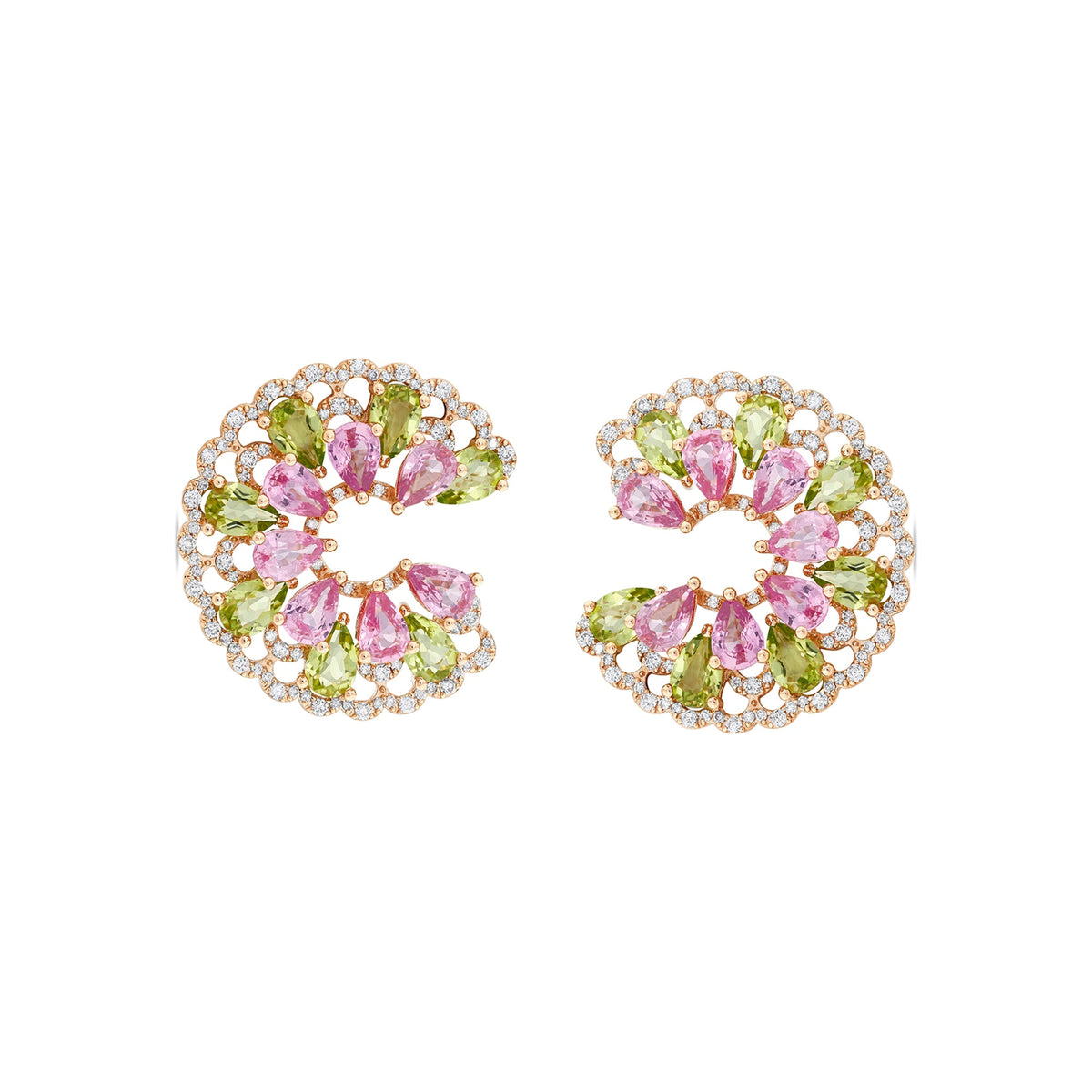 Bee Goddess Sun Goddess Arinna Gold Diamond Peridot Earrings