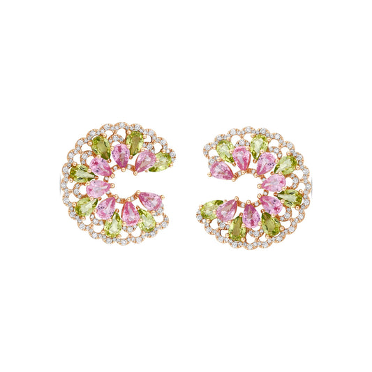 Bee Goddess Sun Goddess Arinna Gold Diamond Peridot Earrings