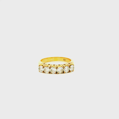 18k Yellow Gold 1.02ct Featuring Six-Stones Prong-set Diamond Ring
