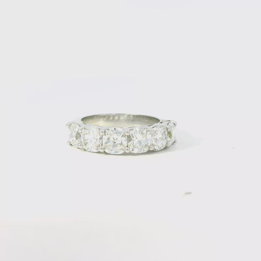 18k White Gold 3.04ct Half Way with 6 Stones Band