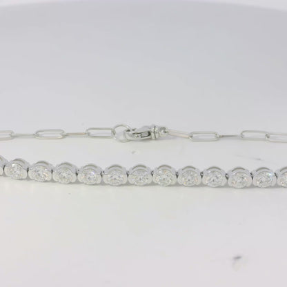 14k White Gold 2.58ctw Natural Round Brilliant Diamond Linked Bracelet