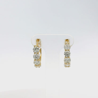18k Yellow Gold 1.97ctw Diamond Huggie Earrings