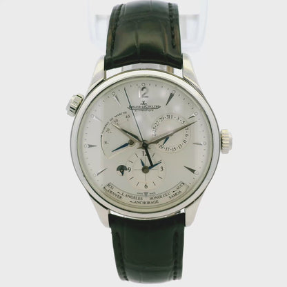 Jaeger Le Coultre Q1428421 Master Geographic Stainless Steel Watch