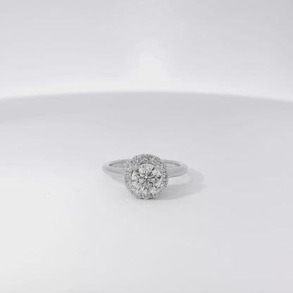 14k White Gold GIA Certified 1.02ct Round Brilliant Cut Diamond Engagement Ring