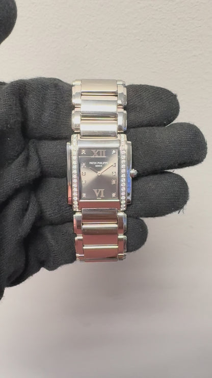 Patek Philippe 4910/10A Twenty-4 Stainless Steel Gray Dial Diamond Ladies Watch