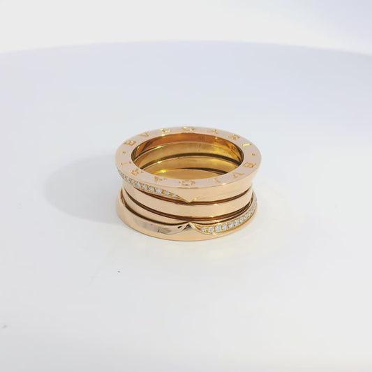 Bvlgari 18k Rose Gold 0.28ctw Diamond Ring