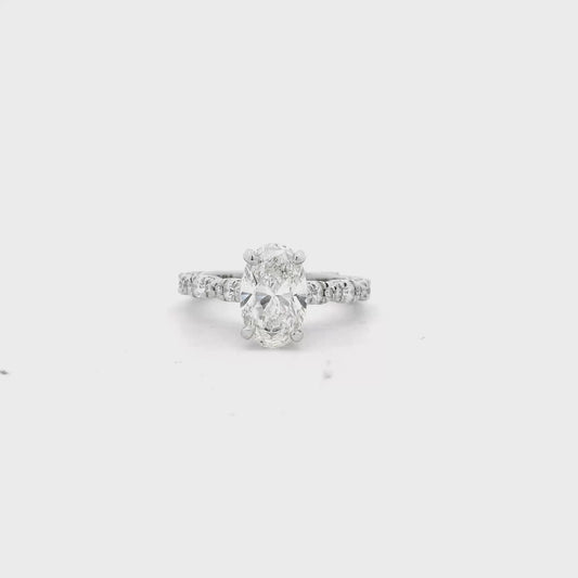 GIA Certified Platinum Tacori 1.80ct Oval Cut Diamond on 0.72ctw Diamonds  Engagement Ring