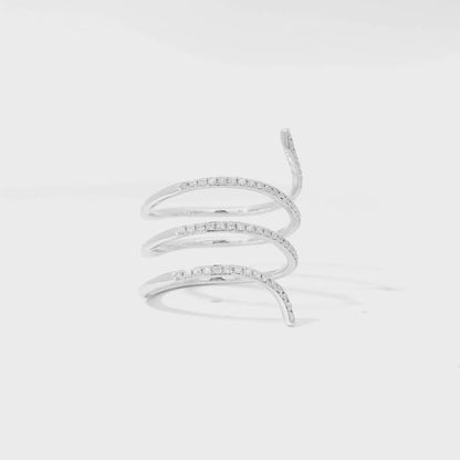 14k White Gold 0.26ctw Round Brilliant Diamonds in a Wrap Ring