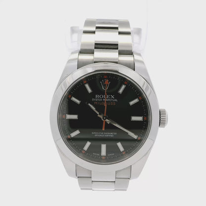 Rolex 116400 Milgauss Stainless Steel Black Dial 40mm Watch