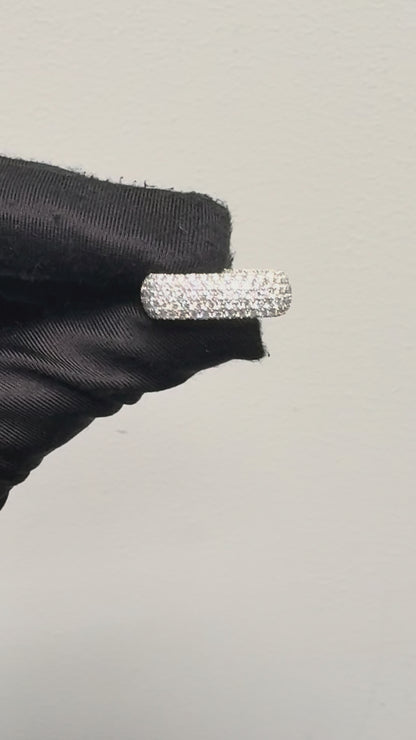 14k White Gold Pave Diamond Square Ring