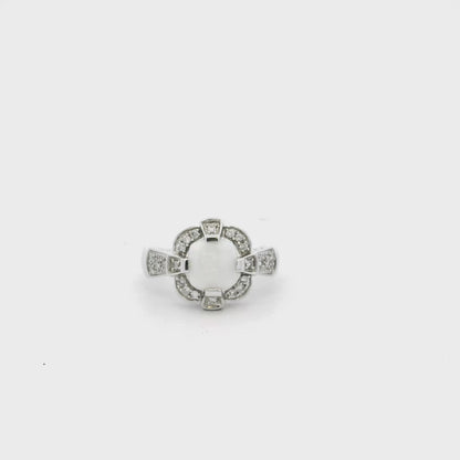 10k White Gold 1.25ct Natural Ethiopian Opal and Diamonds Ring