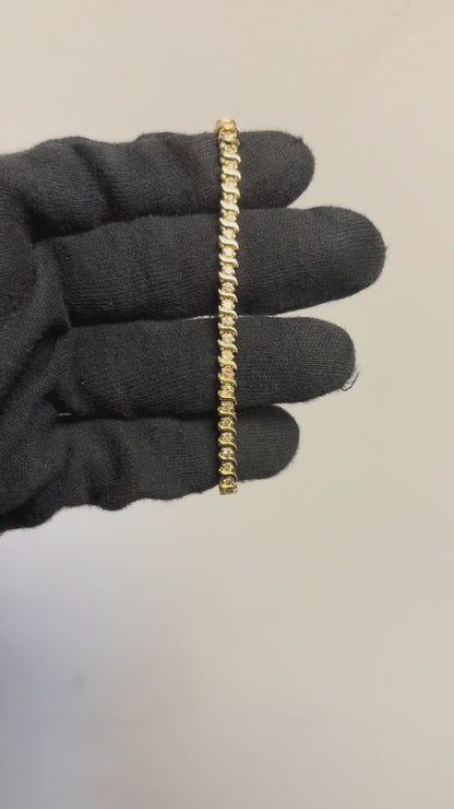 Vintage 14k Yellow Gold Approx. 2.94 Carat Diamond Tennis Bracelet