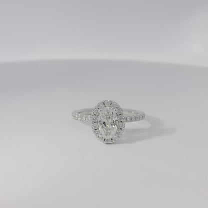 18k White Gold GIA Certified 0.70ct Oval Cut Diamond Engagement Ring