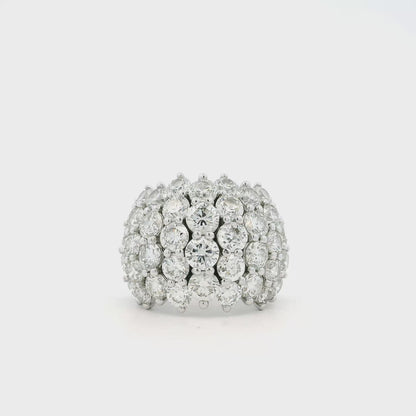 14k White Gold  7.17ctw Round Brilliant Wide Diamond Band