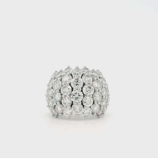 14k White Gold  7.17ctw Round Brilliant Wide Diamond Band