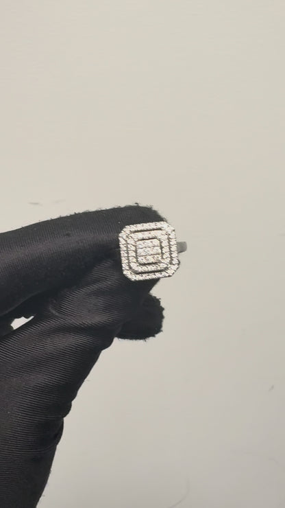 14k White Gold approx. 1.7ctw Round Pave Diamond Square Ring