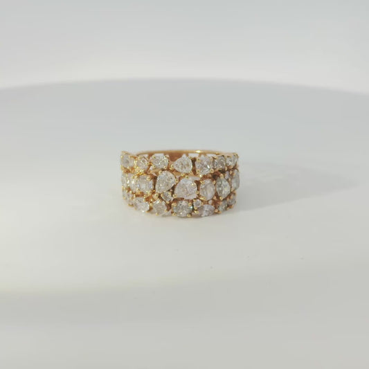 18k Rose Gold 6ct Mixed Cut Diamond Ring