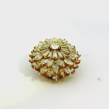 18k Yellow Gold 14ctw Multi-Cut Diamond Pendant