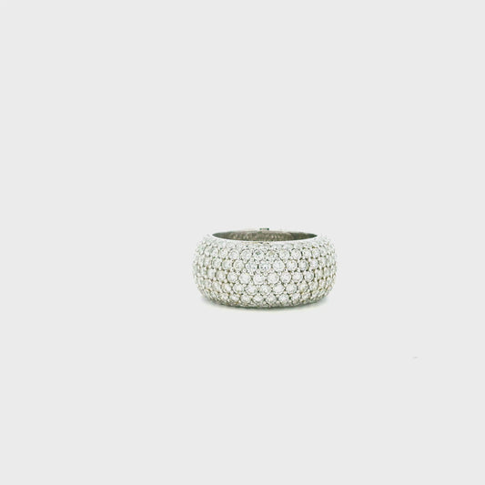 18k White Gold 3.65ctw Round Brilliant Diamond Pavé Ring