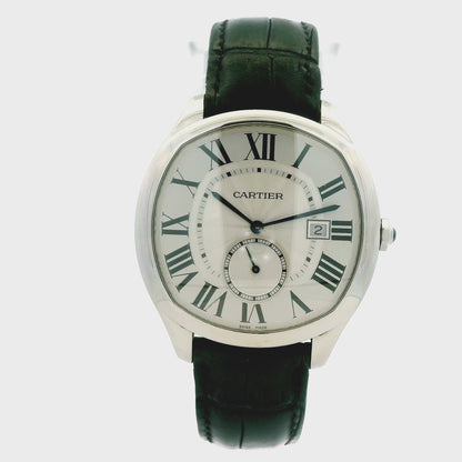 Cartier Drive De Cartier WSNM0004 40x41mm Silver Guilloché Dial Stainless Steel Watch