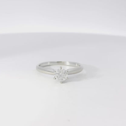 14k White Gold 0.46ct Round Brilliant Diamond Solitaire Engagement Ring