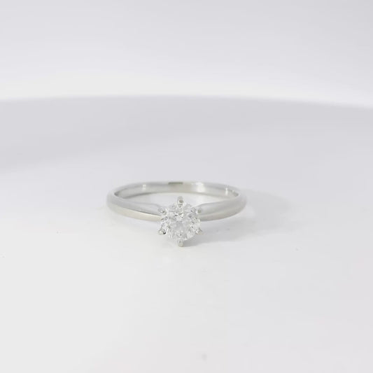 14k White Gold 0.46ct Round Brilliant Diamond Solitaire Engagement Ring