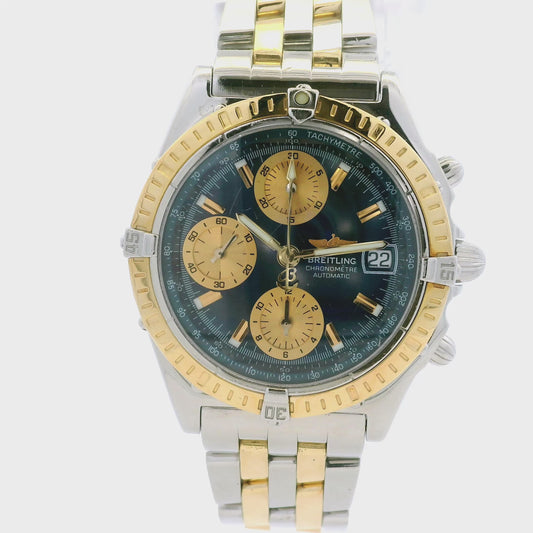 Breitling D13352 Chronomat 39mm Blue Dial Two-Tone Watch