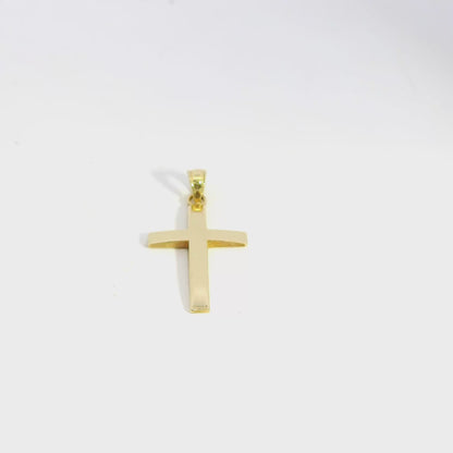 14k Yellow Gold Smooth Cross Pendant
