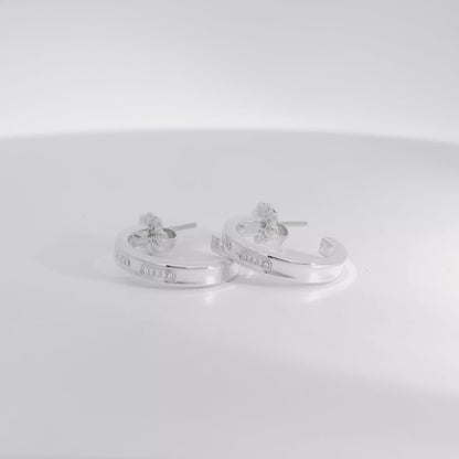 Tiffany & Co 1837 Sterling Silver Hoop Earrings