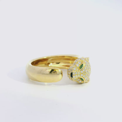 Cartier 18k Yellow Gold Diamond Panthére De Cartier Ring