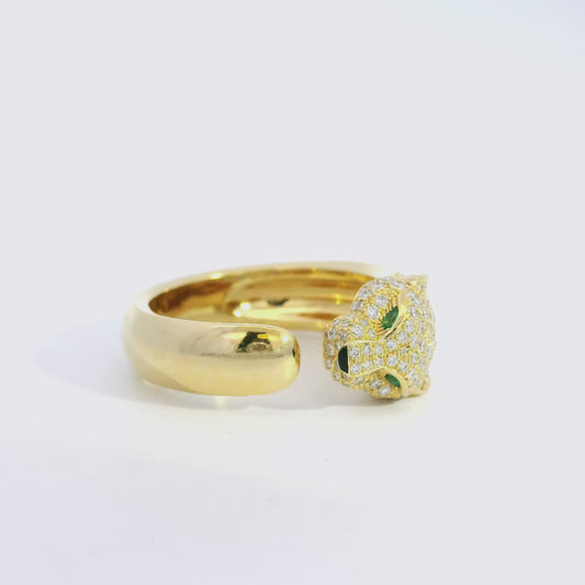 Cartier 18k Yellow Gold Diamond Panthére De Cartier Ring