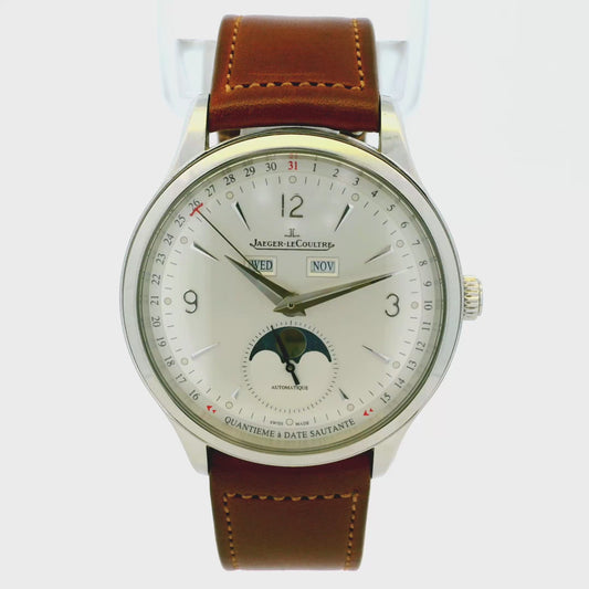 Jaeger Le Coultre Q4148420 Master Control Stainless Steel on Brown Leather Watch
