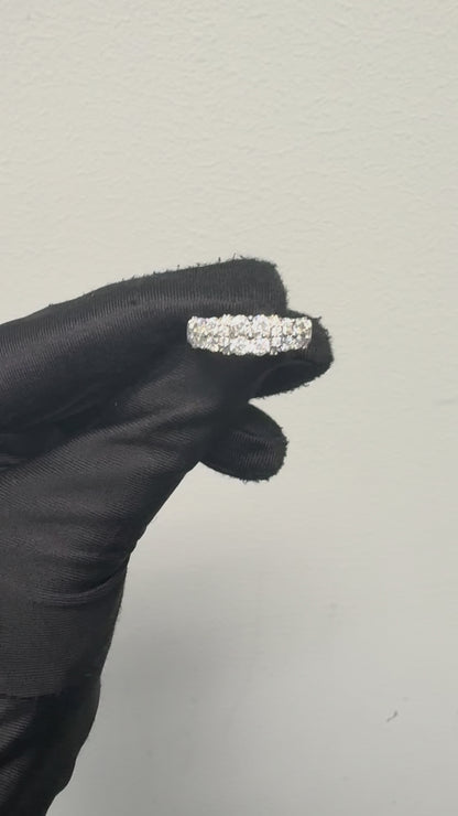 14k White Gold 2 Row approx. 1.43ctw Diamond Ring