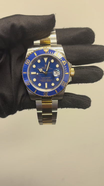 Rolex 116613LB Submariner Two Tone Blue Bezel Blue Dial Watch