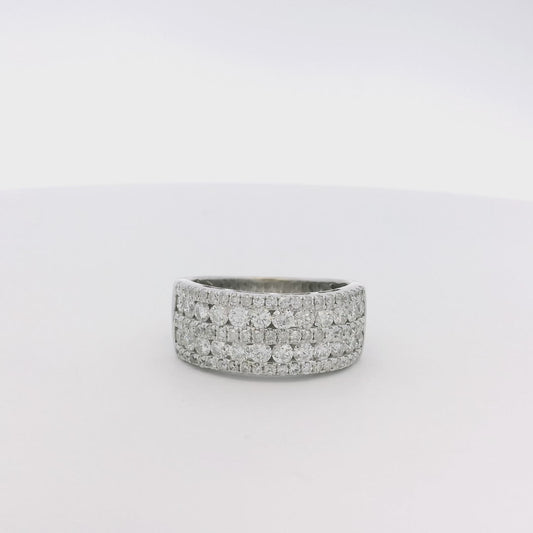 14k White Gold 5 Row 1.25ctw Diamond Ring