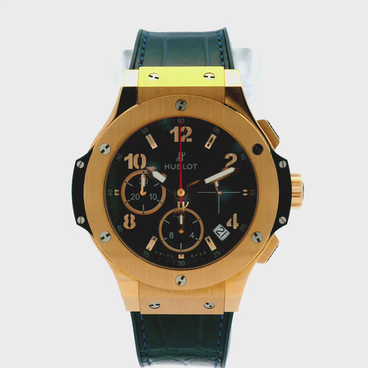 Hublot 18k Rose Gold Big Bang 34.1.PX.130.RX 44mm with Black Dial Watch