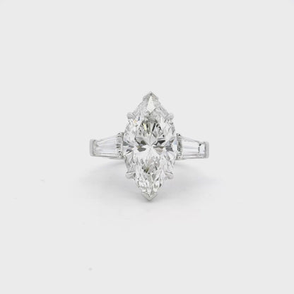 Platinum GIA Certified 8.02ct Diamond Marquise Brilliant Ring