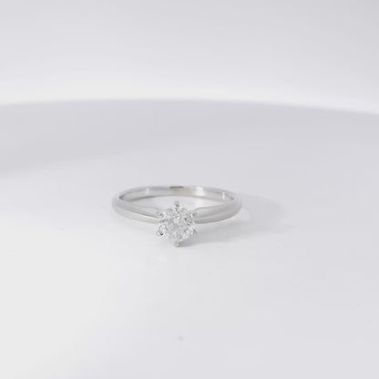14k White Gold 0.46ct Round Brilliant Diamond Solitaire Engagement Ring