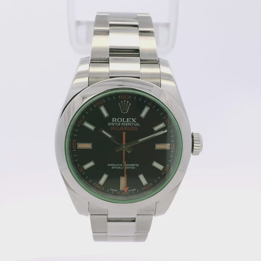Rolex 116400GV Milgauss Stainless Steel 40mm Watch