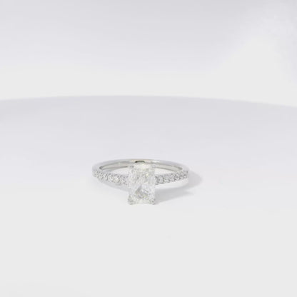 18k White Gold GIA Certified 1.00ct Radiant Cut Diamond Engagement Ring